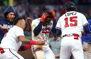 WATCH: Ronald Acuña Jr. made MLB history. His kids stole the show after the  game