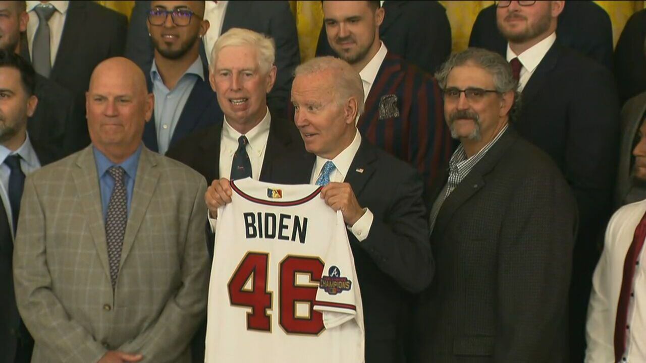 Biden welcomes World Series champion Atlanta Braves to the White