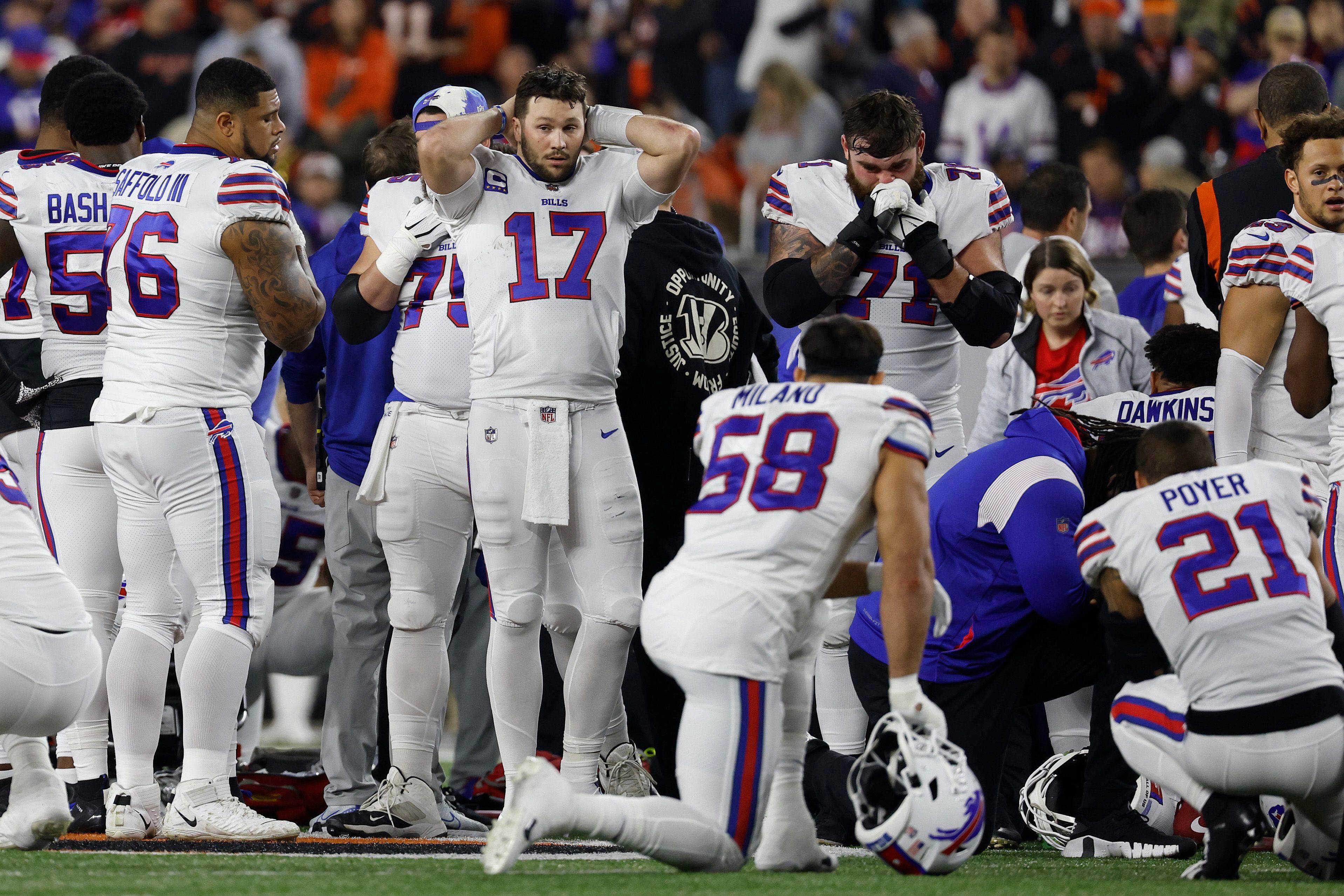 Terrifying football moment as Bills' Hamlin collapses after tackle