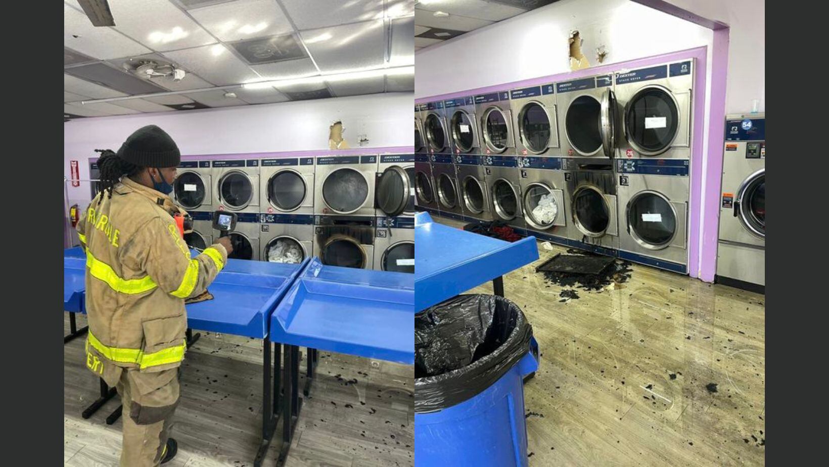 Faulty dryer causes fire at laundromat Riverdale Fire Department says