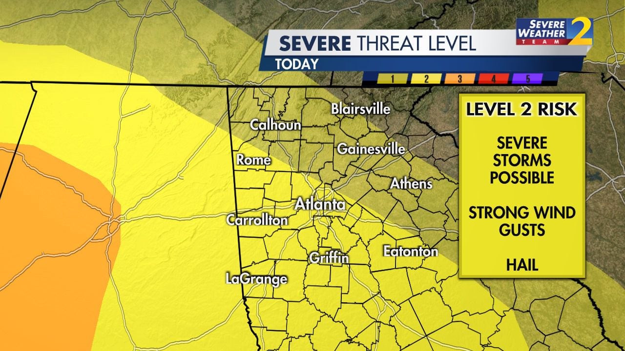 Weather Aware Severe Storms Possible Today For North Georgia Wsb Tv Channel 2 Atlanta