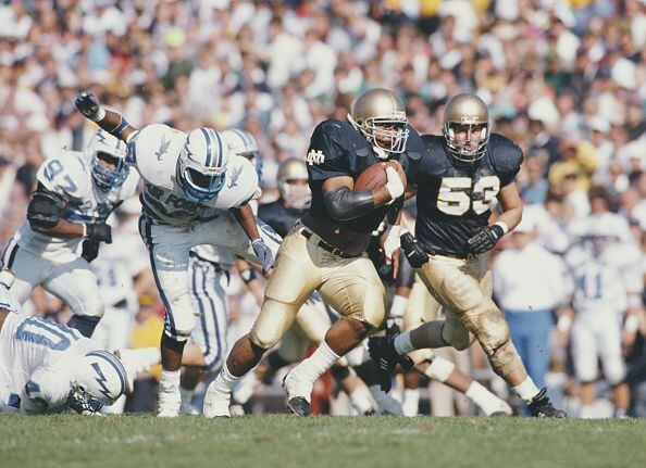 Cotton Bowl, Notre Dame Jerome Bettis in action, rushing vs Texas News  Photo - Getty Images