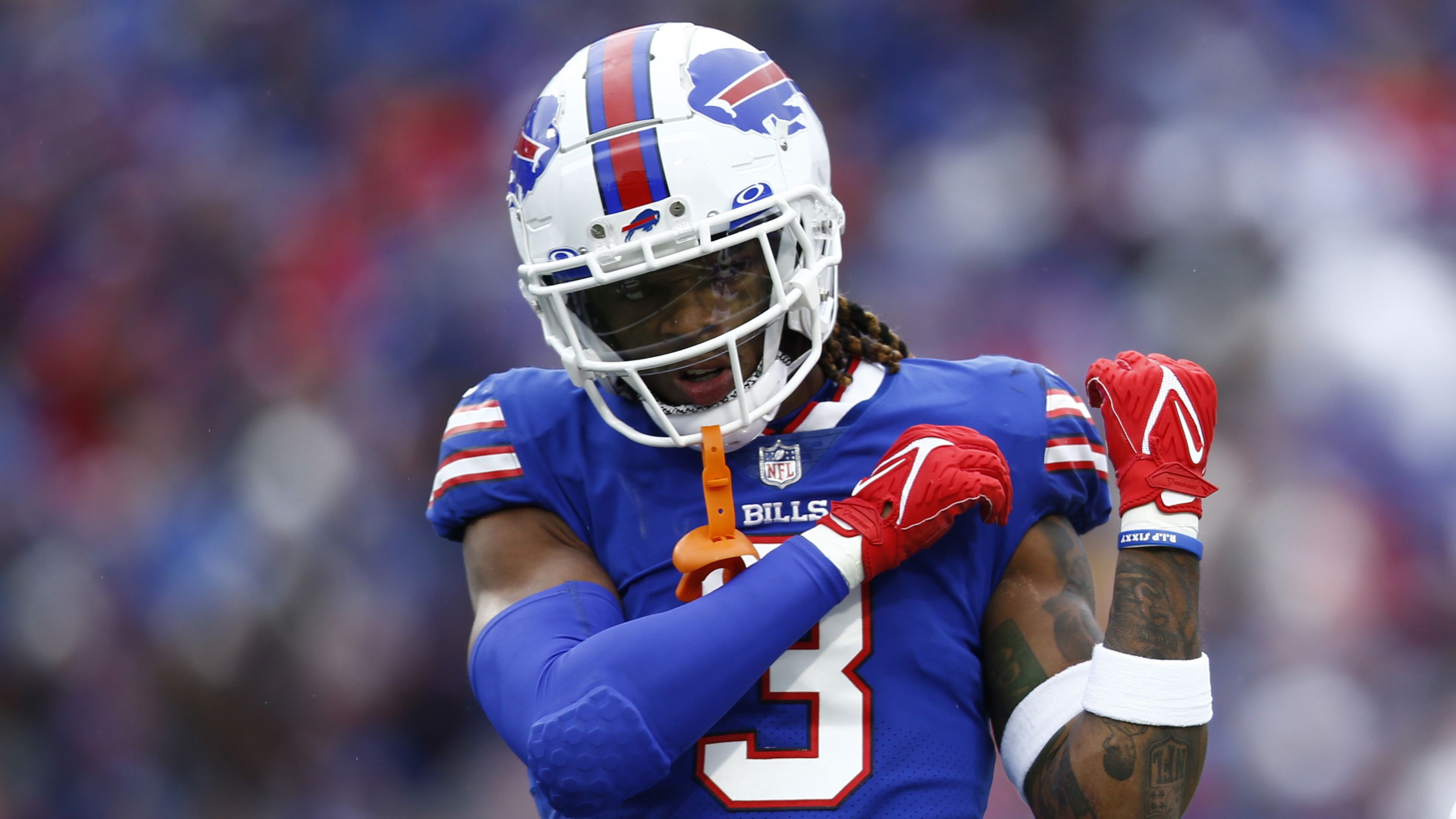 Buffalo Bills Players in Locker Room Shooting Pool. Painting 